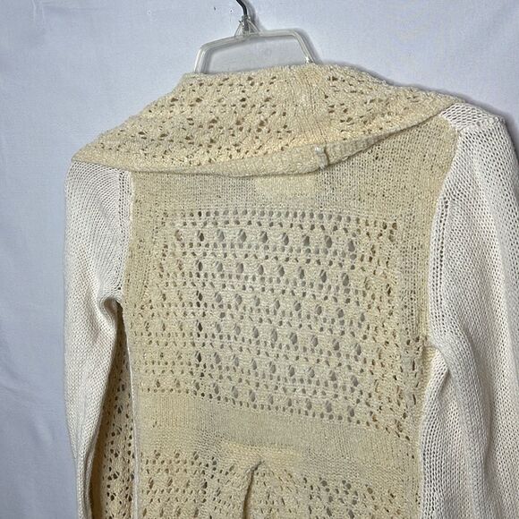 Anthropology Angel Of The North Ivory Knit Open Front Cardigan Sweater. Size XS. - Picture 6 of 10